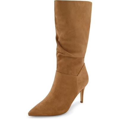 Camel Women Flexible Elastic Heel Boots